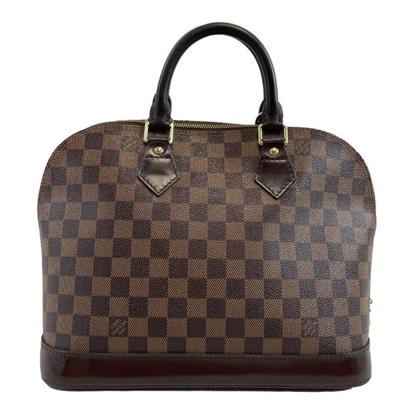 Louis Vuitton Alma Damier Ebene PM Brown Top Handle W/ Lock & Key - Picture 7 of 13